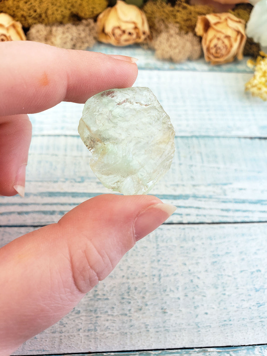 Green Calcite Raw Rough Natural Gemstone Cluster - Single Stone