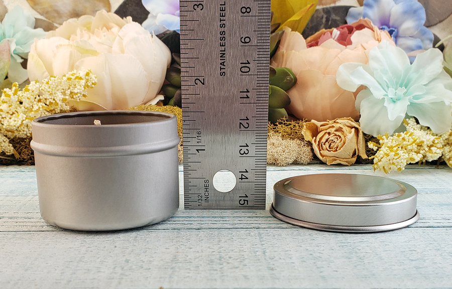 Motivation - 2oz Coconut Soy Wax Handmade Scented Candle - Grapefruit and Ginger Essential Oils Scented - Measurements