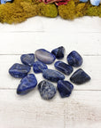 tumbled sodalite on display