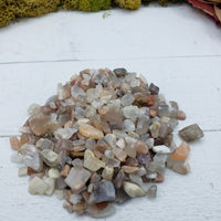 Two ounces of moonstone chips on display