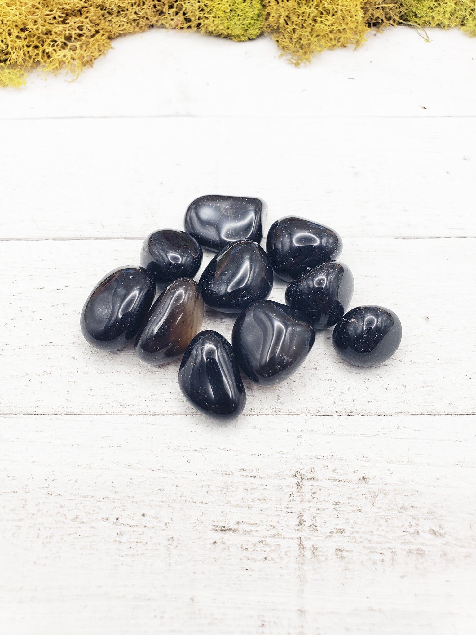 Black Agate Natural Tumbled Polished Stone - One Stone