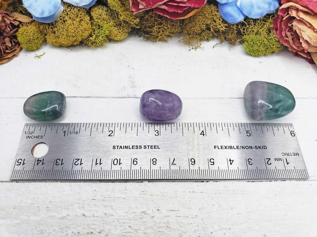 fluorite stones by ruler