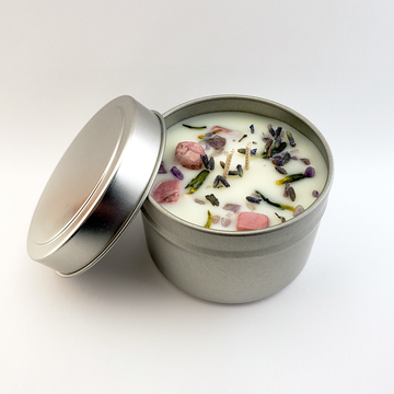 Magic Garden | LIMITED 4oz Handmade Coconut Soy Wax Scented Candle in Metal Tin with Lid