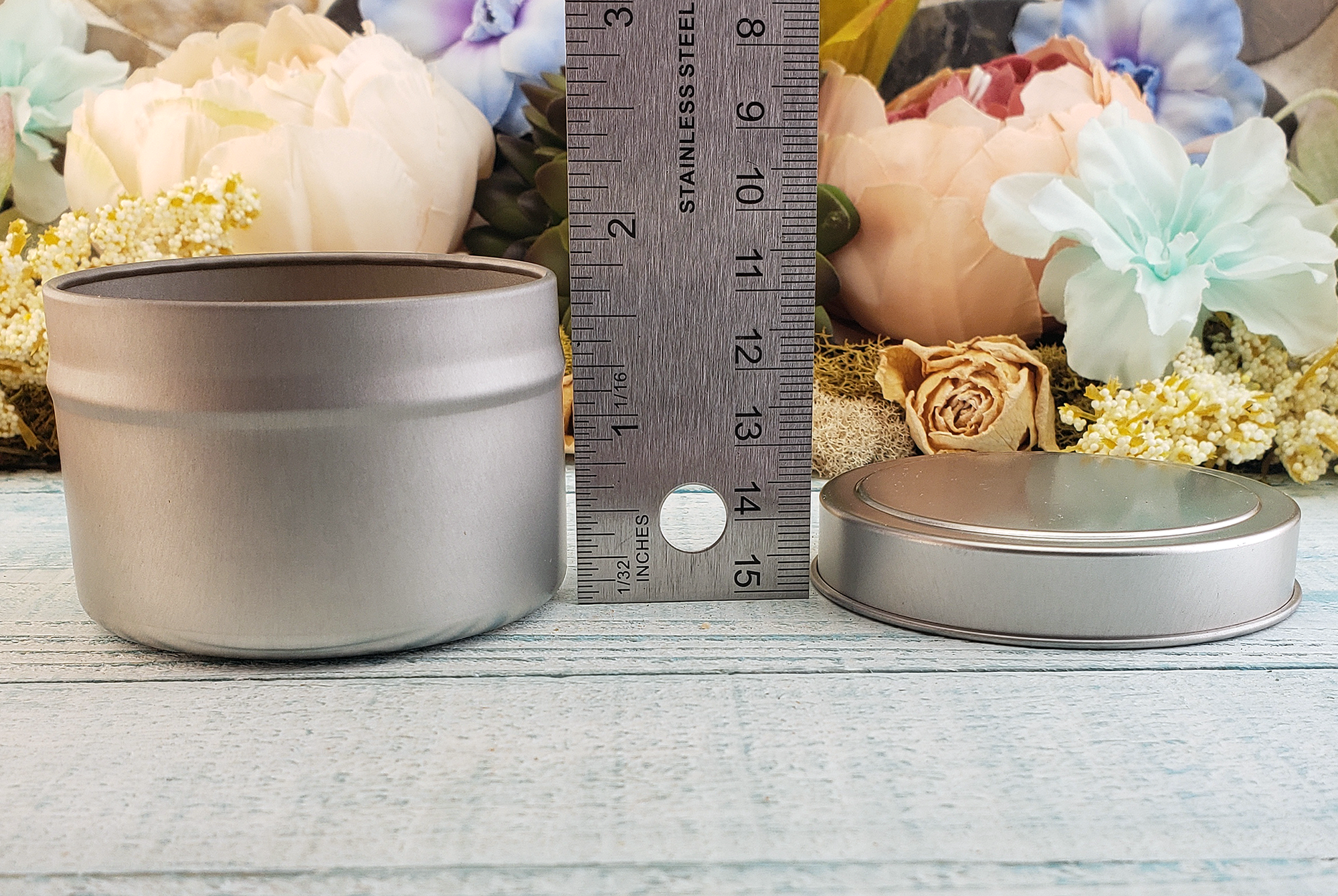 Magic Garden | LIMITED 4oz Handmade Coconut Soy Wax Scented Candle in Metal Tin with Lid - Tin Height