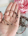 Rainbow Tourmaline Crystal Natural Gemstone 3-4mm Beaded Bracelet - 1