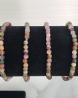 Rainbow Tourmaline Crystal Natural Gemstone 3-4mm Beaded Bracelet