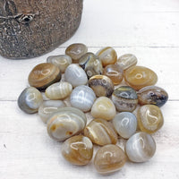 Marble Banded Agate Natural Tumbled Gemstone - Single Stone