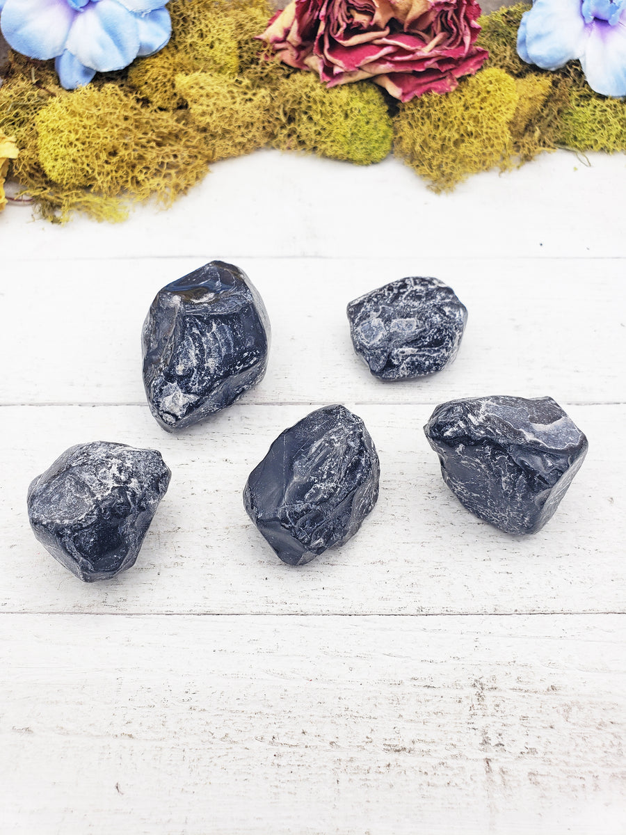 Apache Tear Tumbled Gemstone - Obsidian Crystal - Single Stone