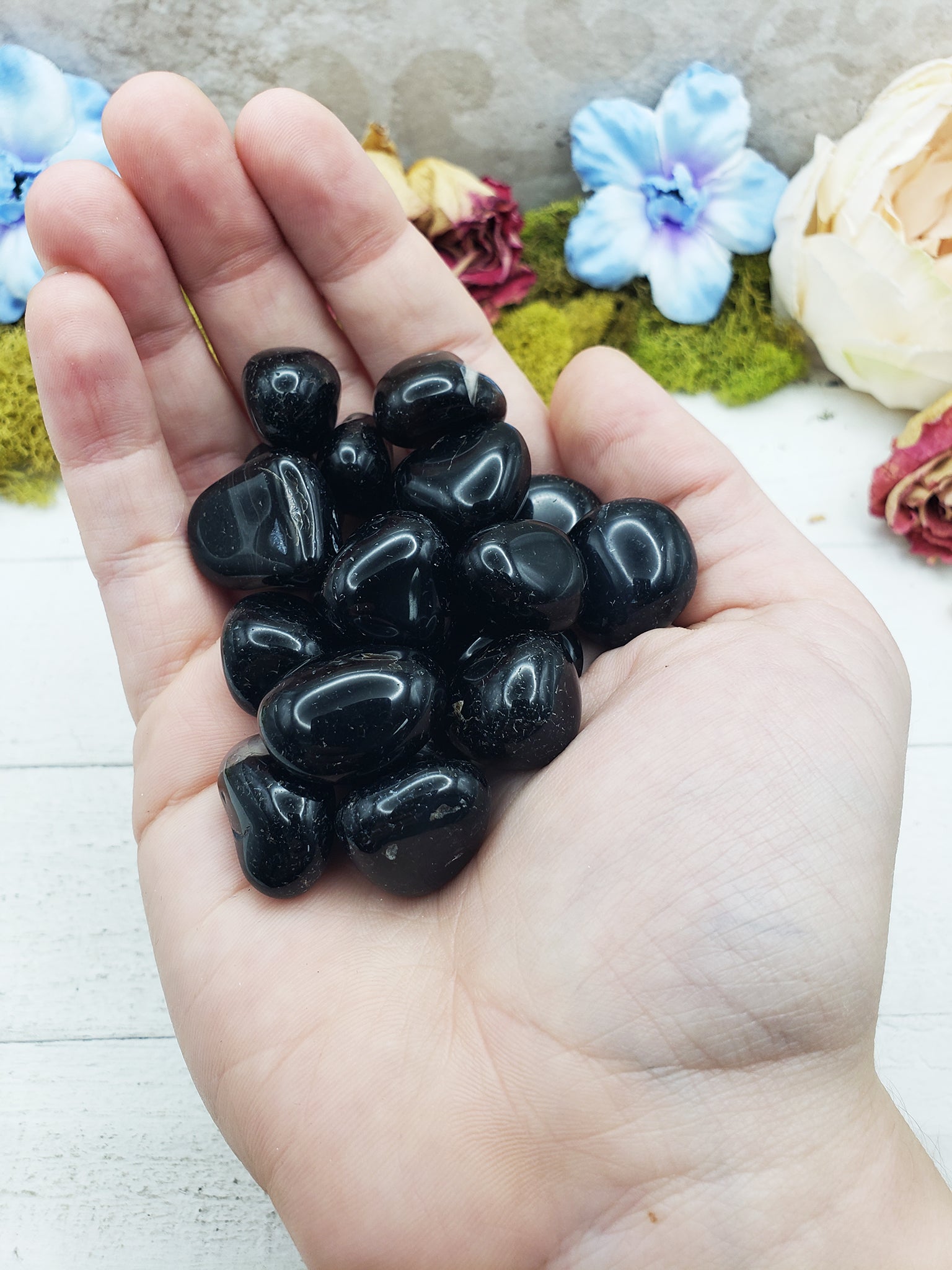 Black Agate Stone | Tumbled Stones | Crystal Gemstone Shop