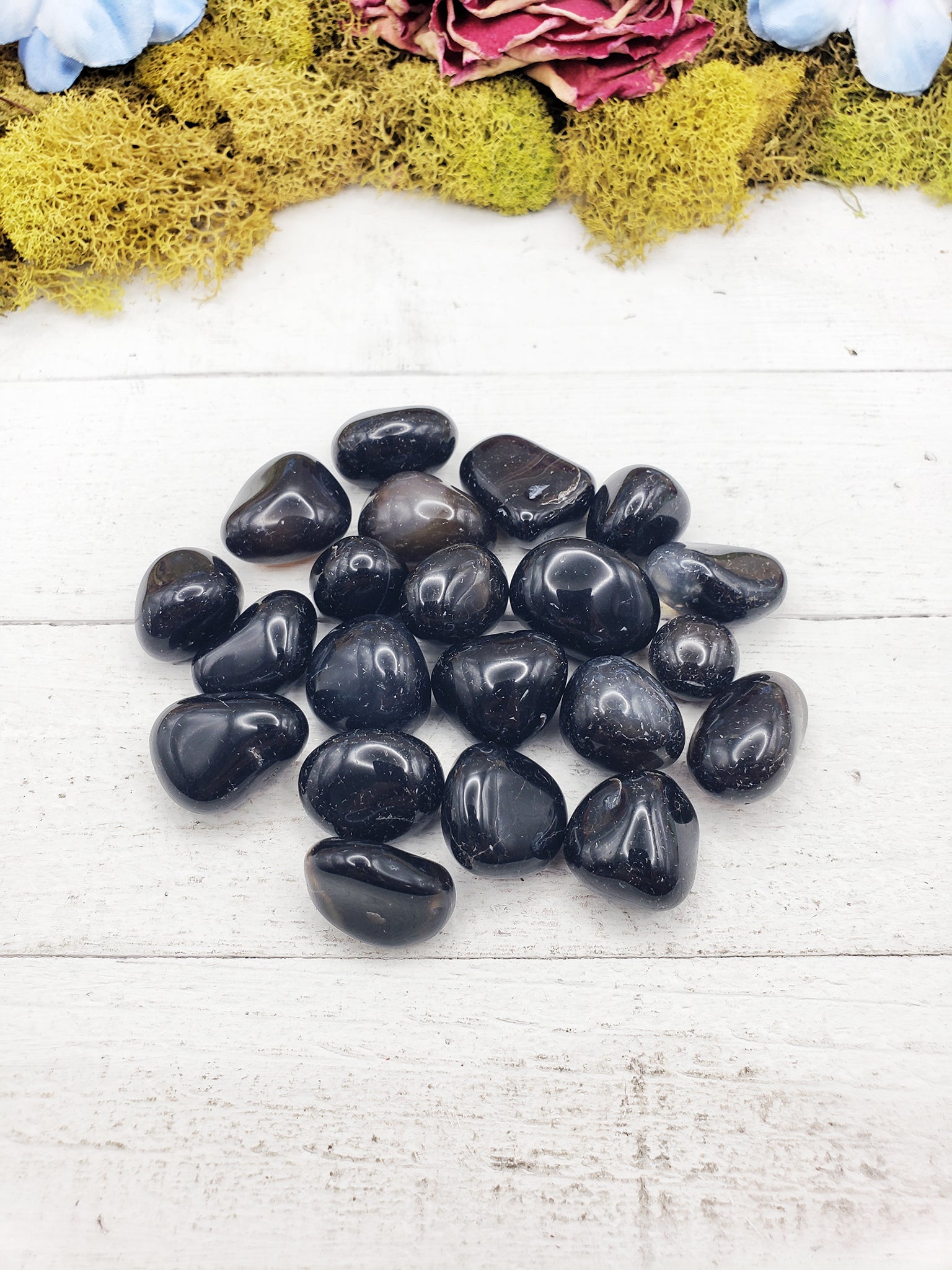 Black Agate Stone | Tumbled Stones | Crystal Gemstone Shop