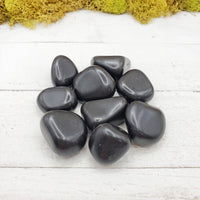 black agate stones on board