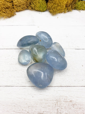 celestite stones on board