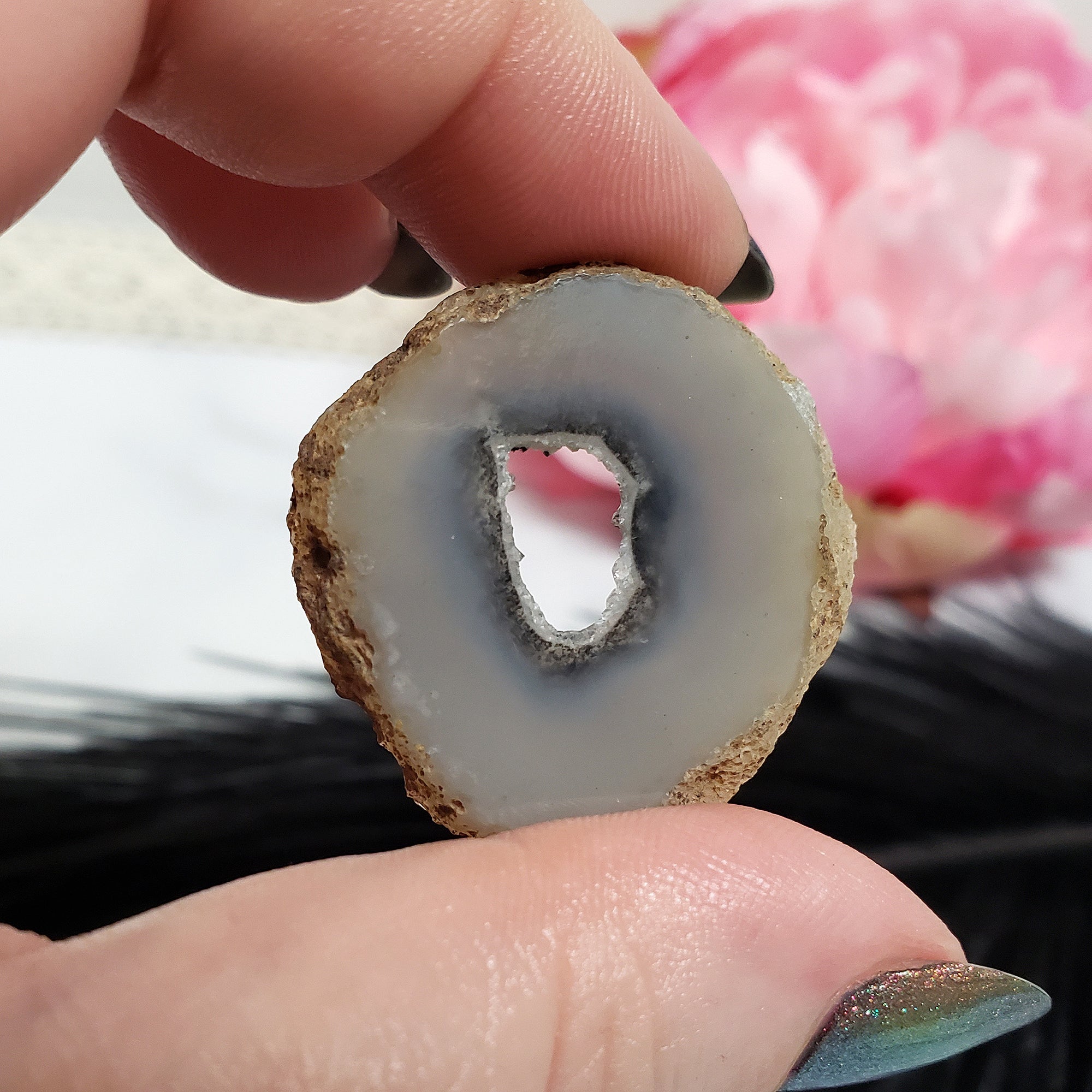 Unique Oco Agate Crystal Slice Natural Druzy Gemstone Window | Abrupt - 1