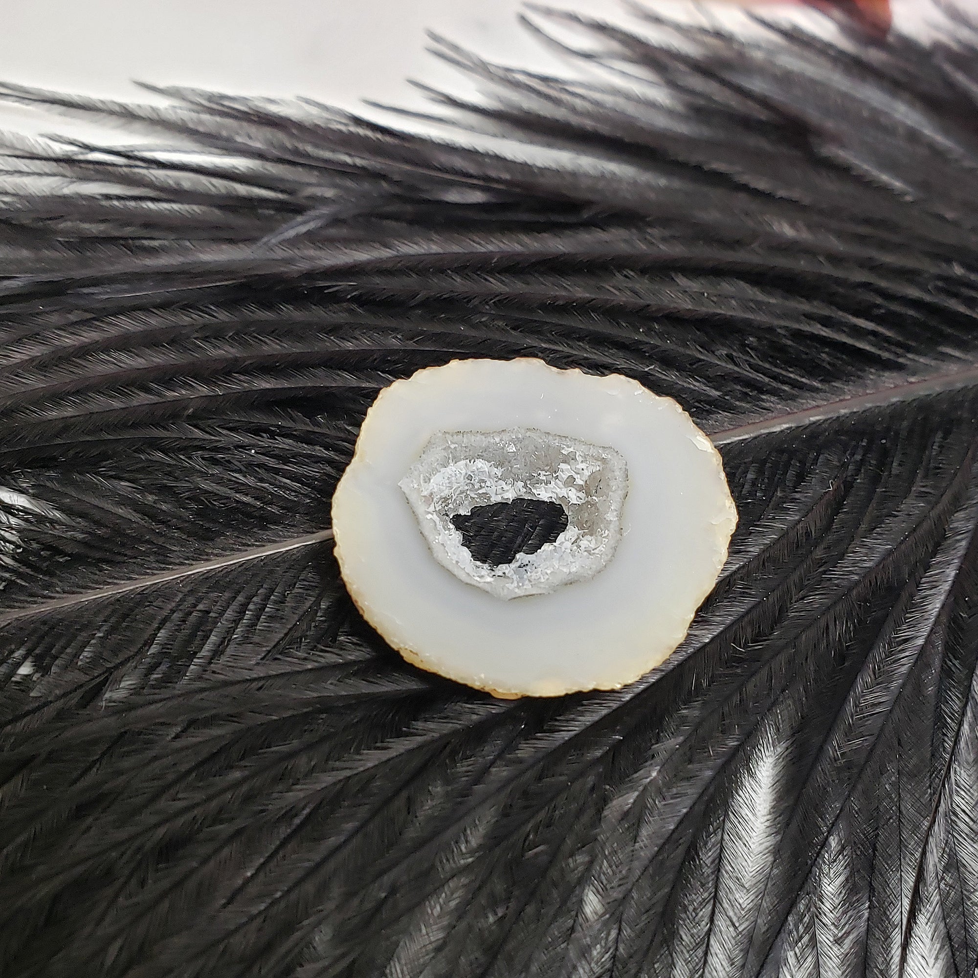 Unique Oco Agate Crystal Slice Natural Druzy Gemstone Window | Abrupt - 2