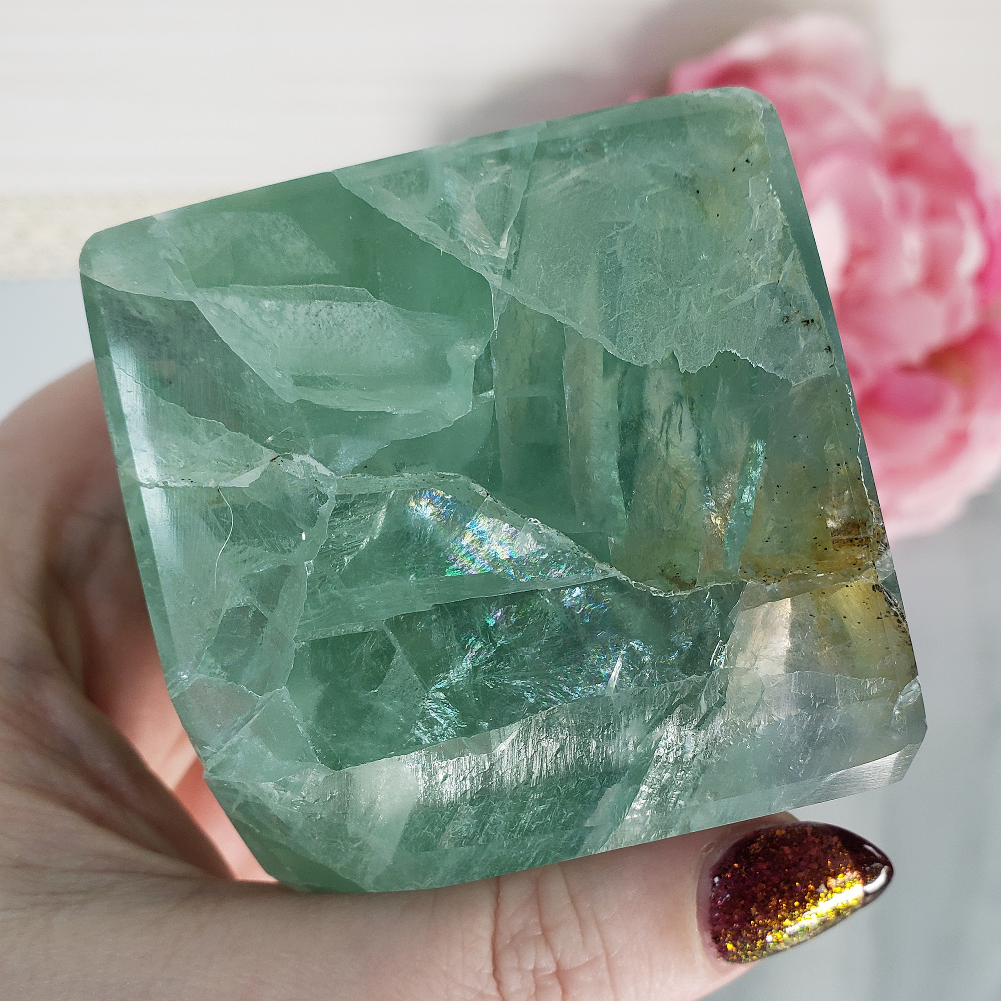 Unique Green Fluorite Crystal Cube Natural Gemstone - Aether - 2