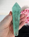 Unique Aqua Green Fluorite Crystal Wand Natural Gemstone Scepter | Akuro - 1