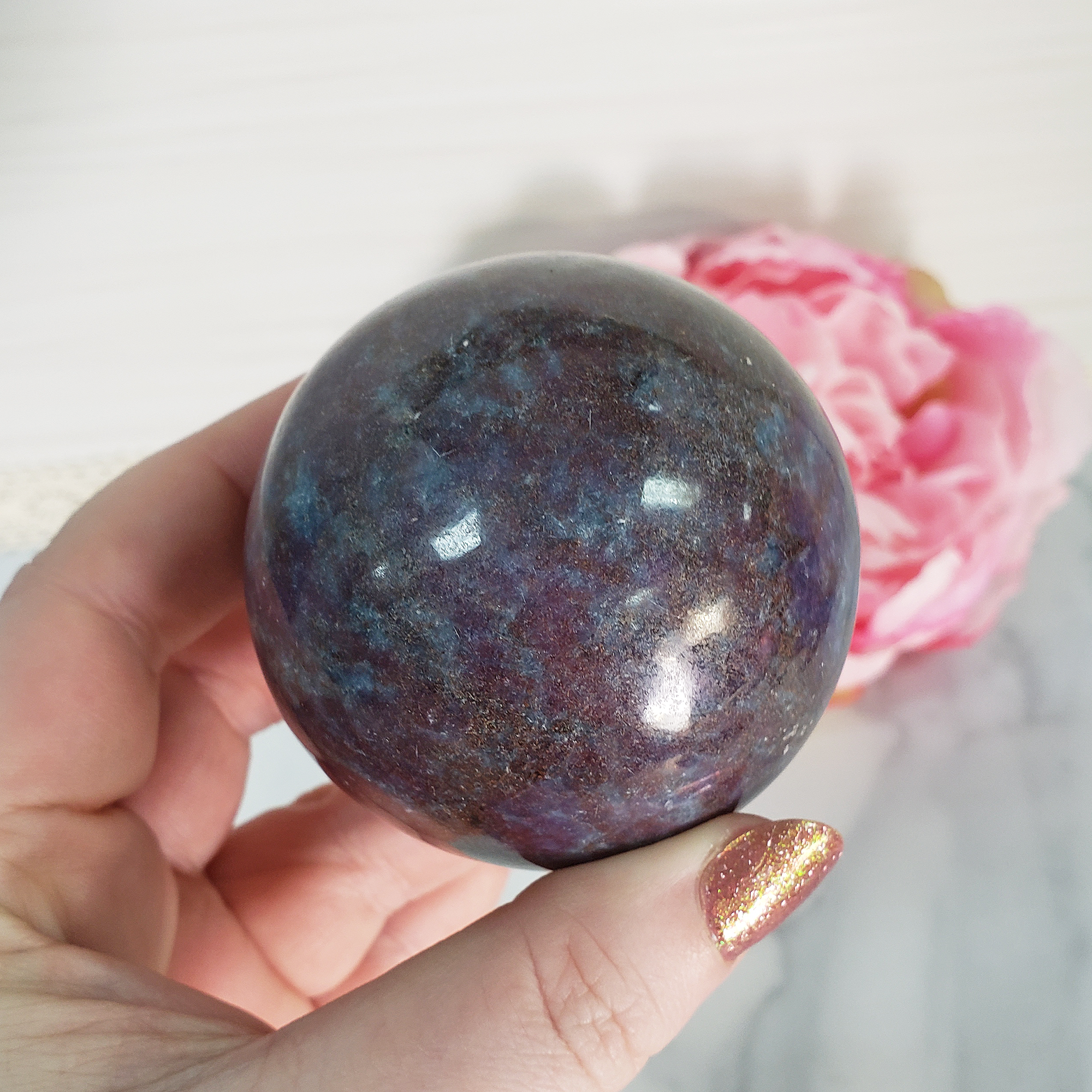 Unique Ruby Kyanite Crystal Sphere Natural Gemstone Orb | 60mm | Anahit - 9