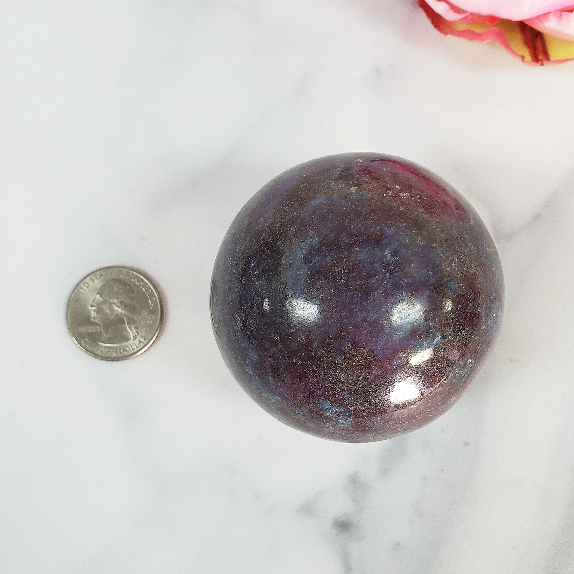 Unique Ruby Kyanite Crystal Sphere Natural Gemstone Orb | 60mm | Anahit - 3