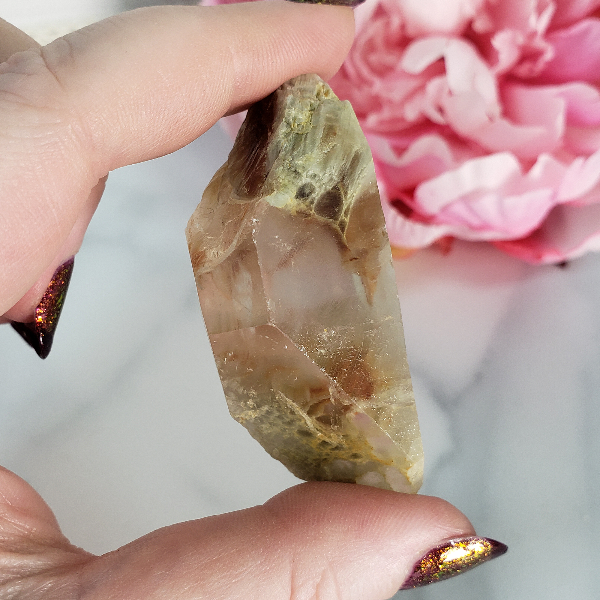 Unique Rough Angel Phantom Quartz Amphibole Quartz Crystal Natural Gemstone | Andeo - 2