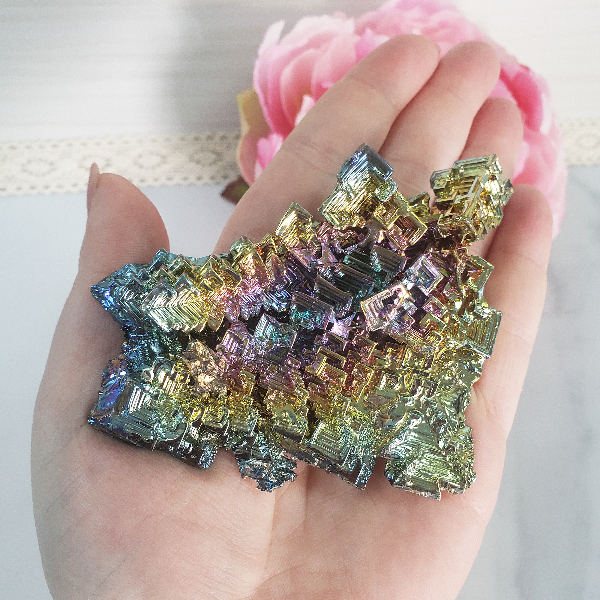 Unique Jumbo Bismuth Crystal Cluster | Anuenue - 1