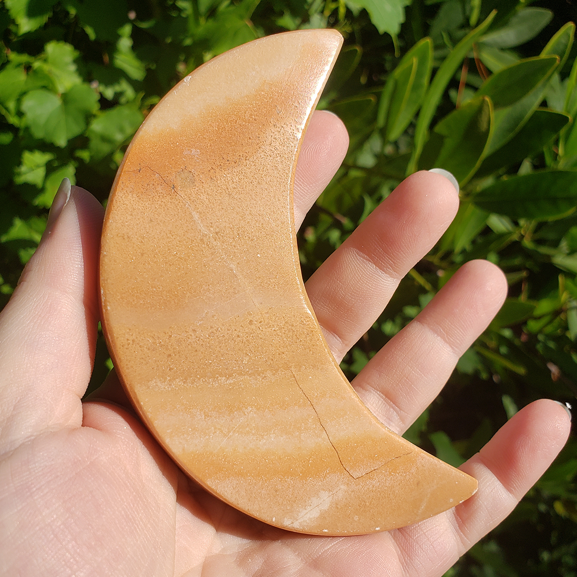 Aragonite Crystal Natural Gemstone Crescent Moon Tile - 5