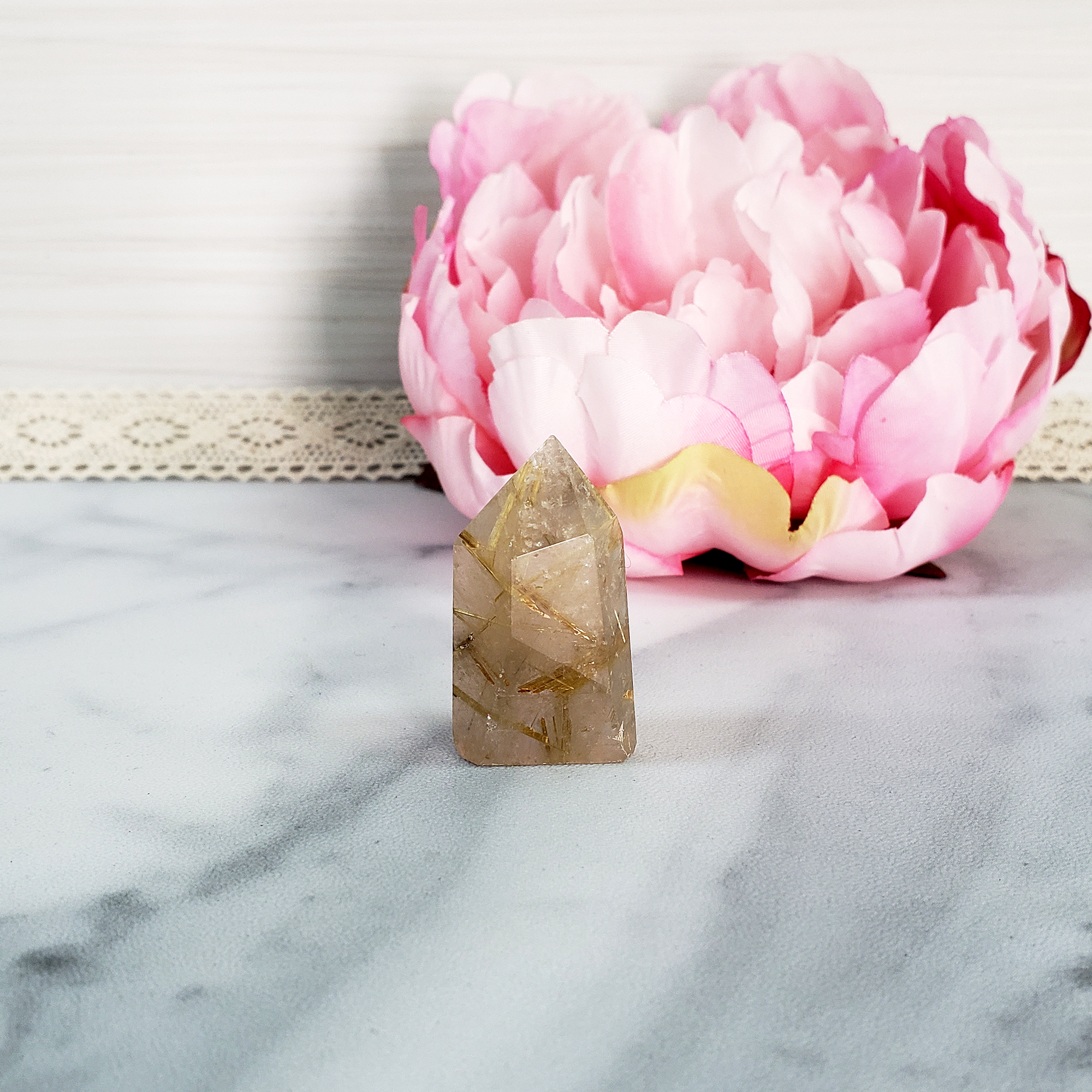 Unique Rutilated Quartz Crystal Tower Natural Gemstone Point | Astarte - 4