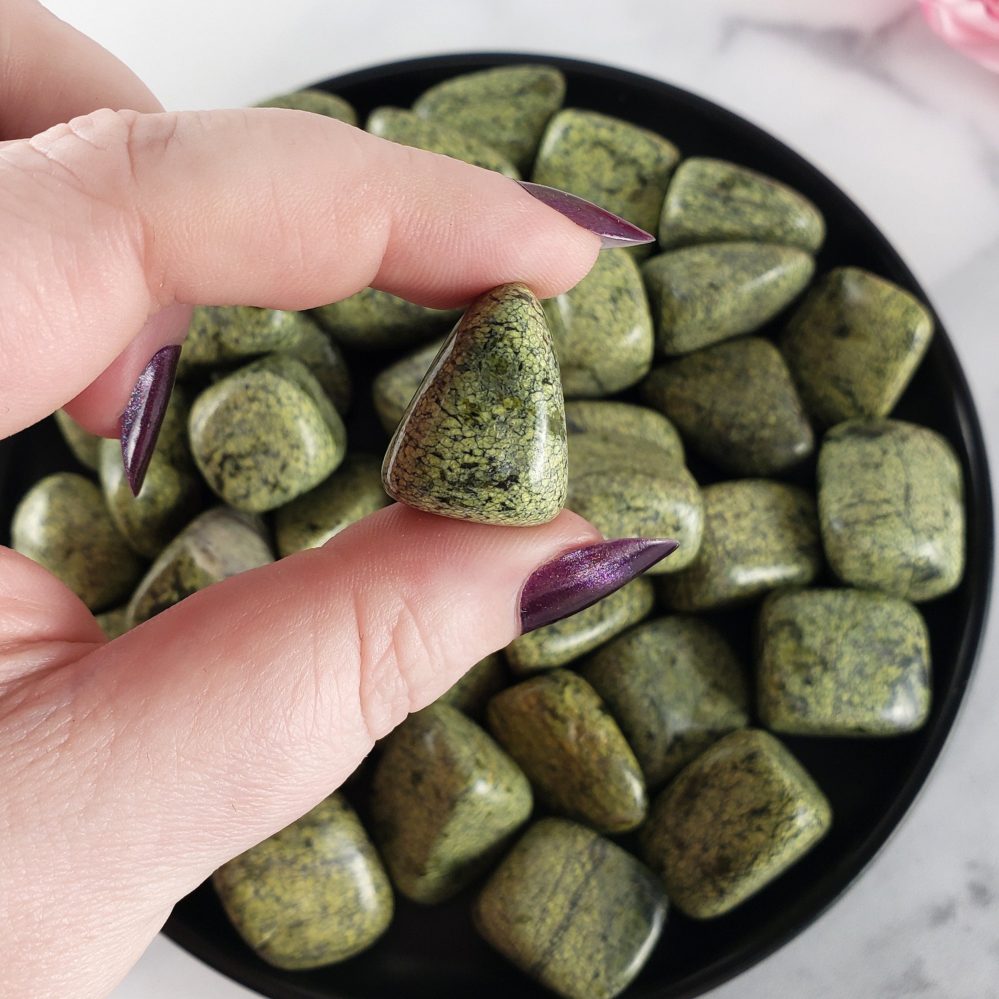 Asterite Serpentine Stone Natural Gemstone Tumbled Crystal | Stones for Success &amp; Good Luck