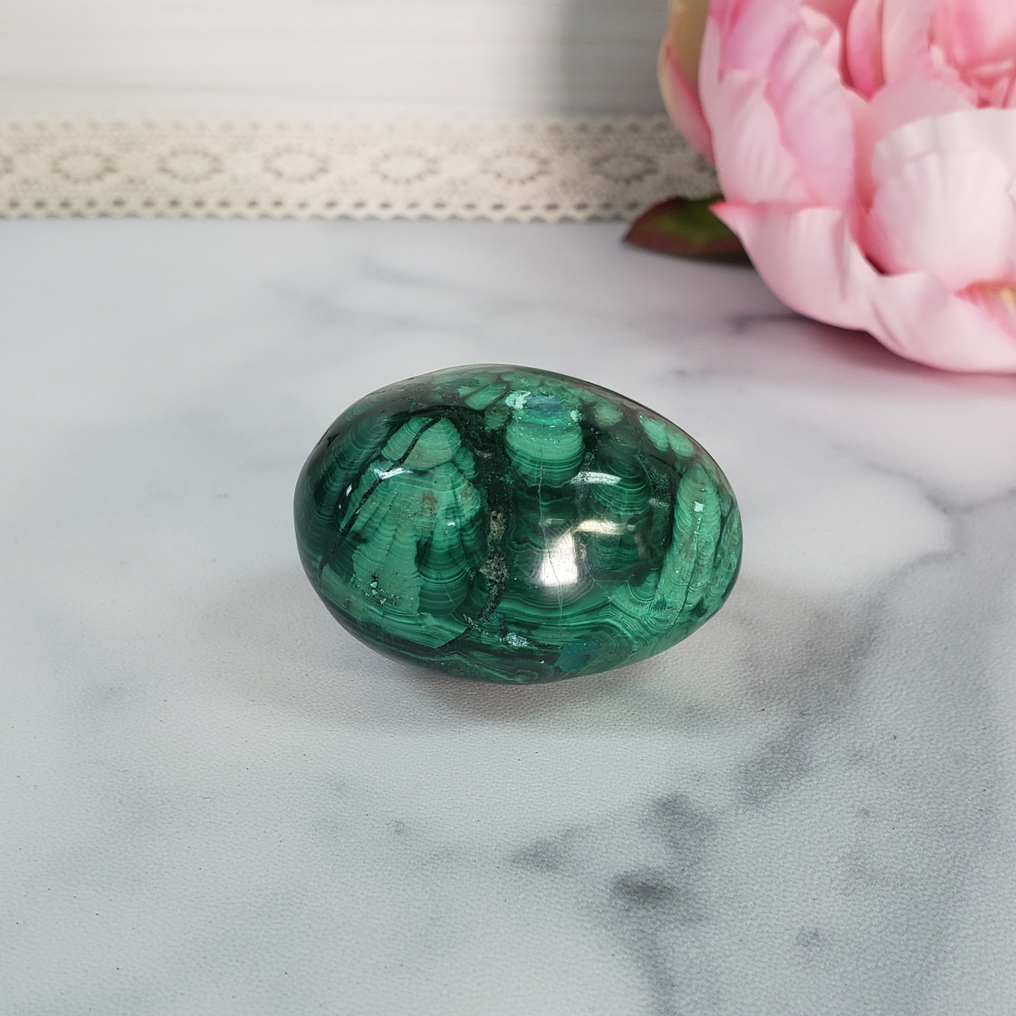 Unique Malachite Stone Natural Crystal Egg Carving | Atlaua