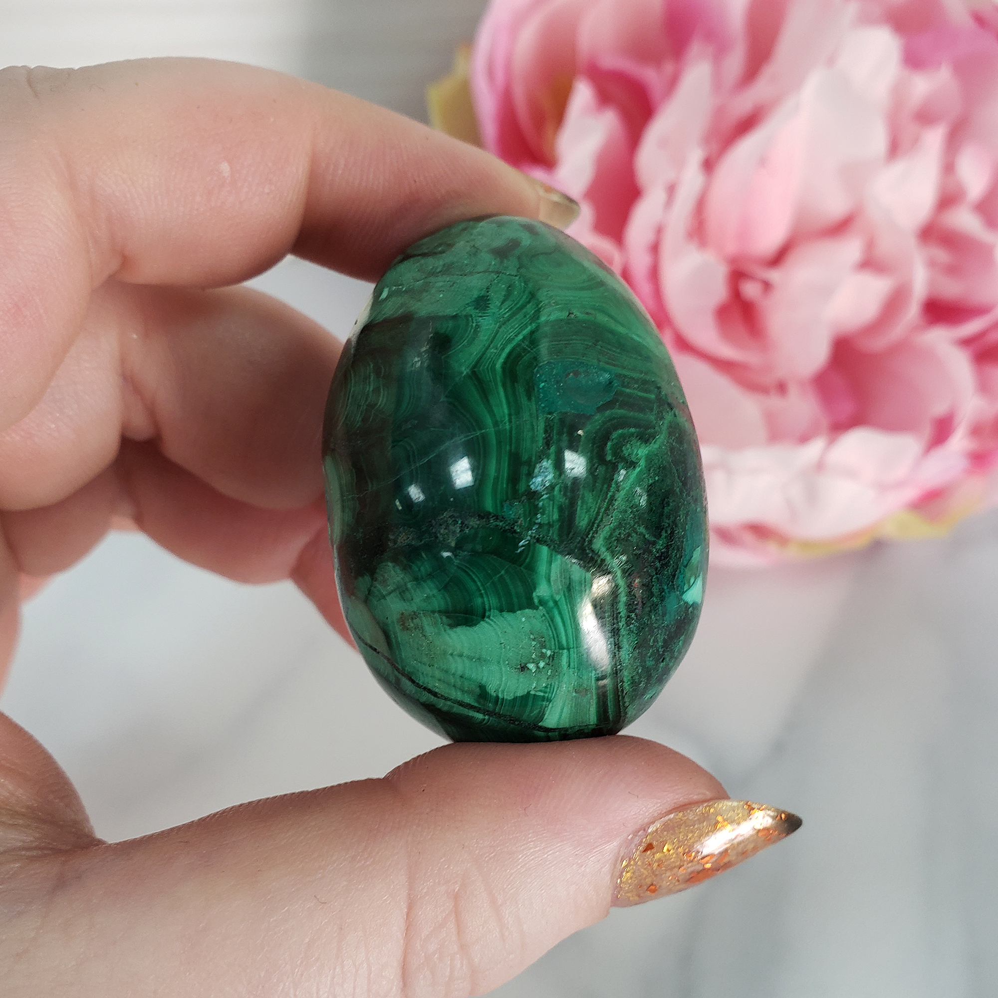 Unique Malachite Stone Natural Crystal Egg Carving | Atlaua - 1