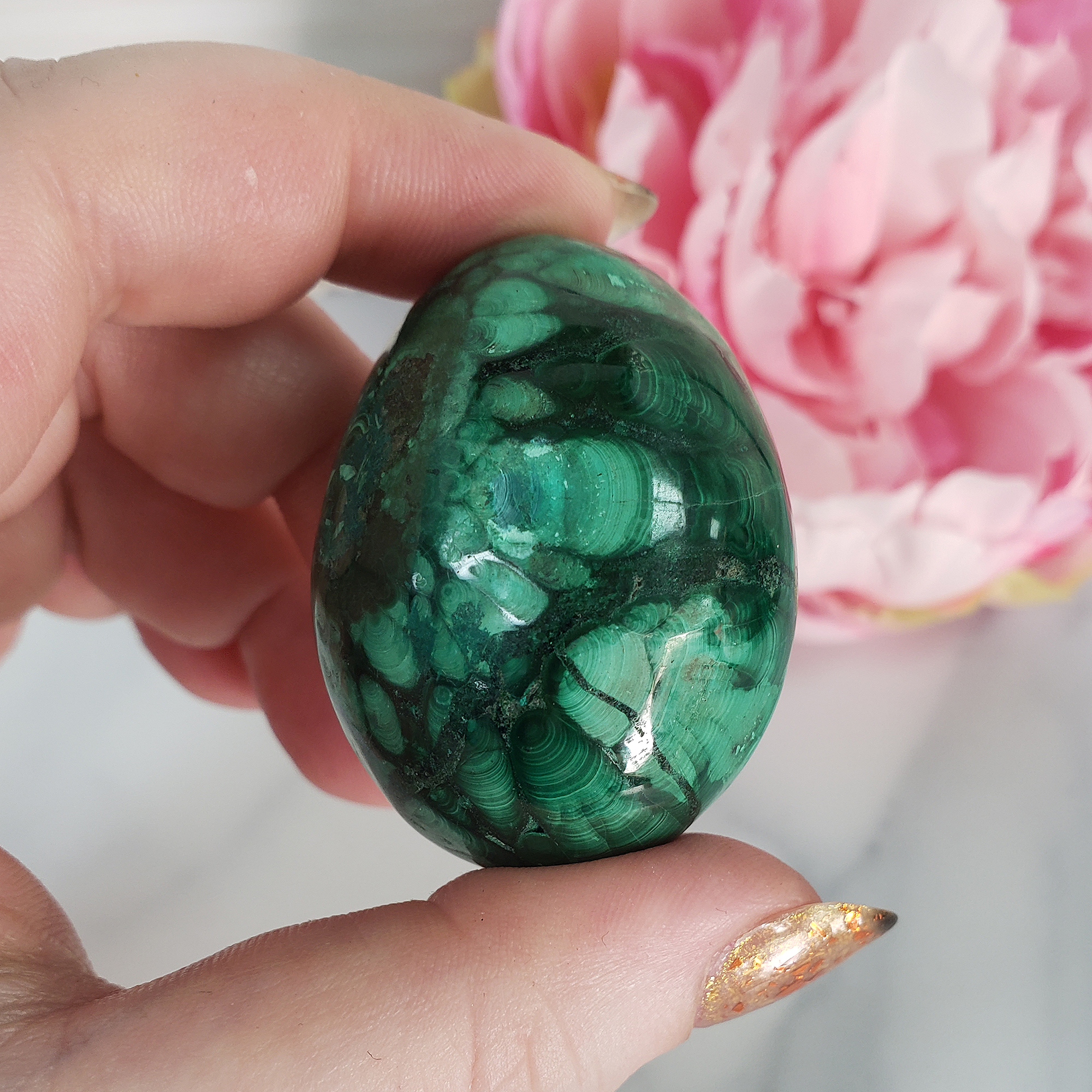 Unique Malachite Stone Natural Crystal Egg Carving | Atlaua - 2