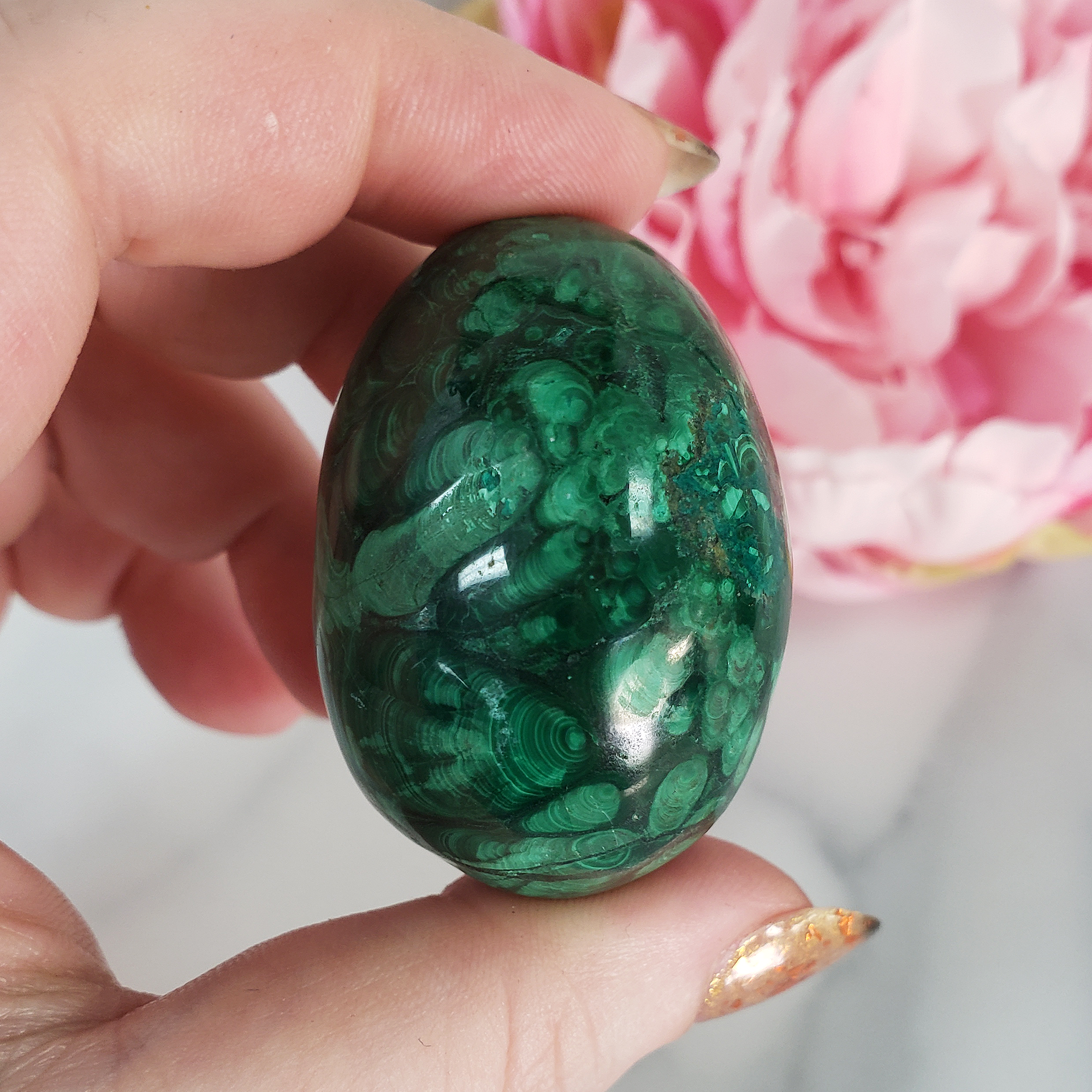 Unique Malachite Stone Natural Crystal Egg Carving | Atlaua - 3