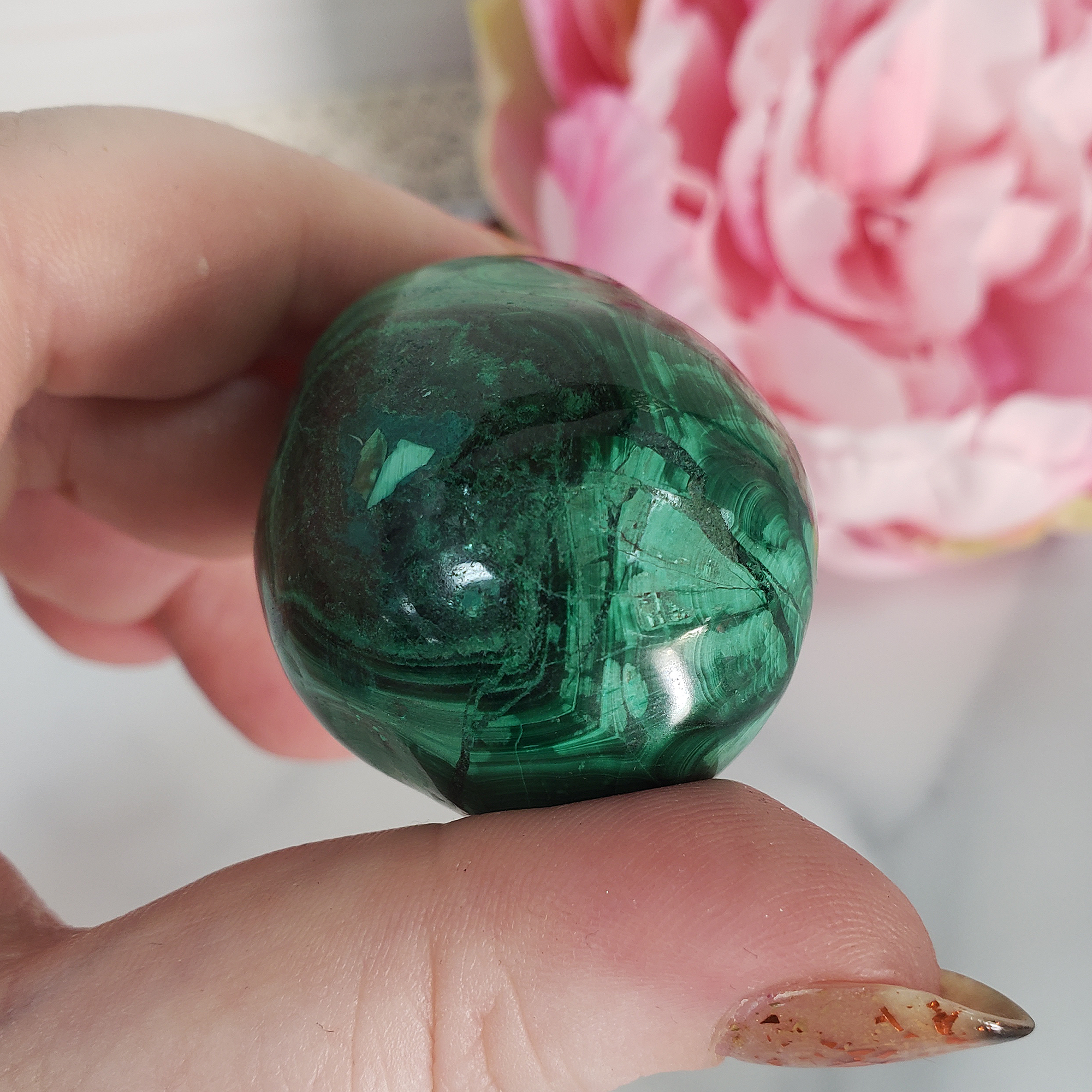 Unique Malachite Stone Natural Crystal Egg Carving | Atlaua - 4