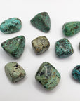 african turquoise stones on white background
