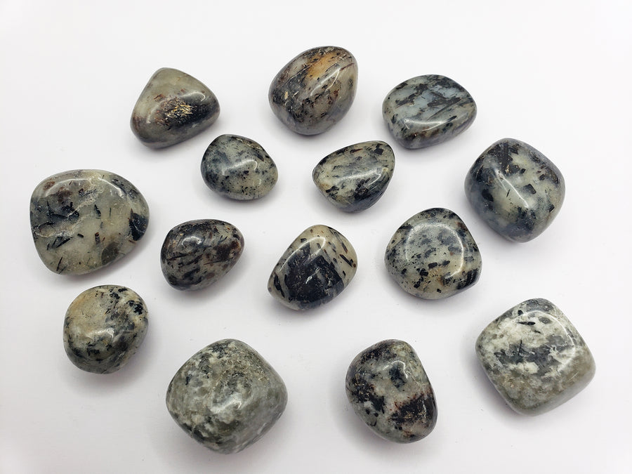 Astrophyllite in Quartz Tumbled Gemstone - Single Stone