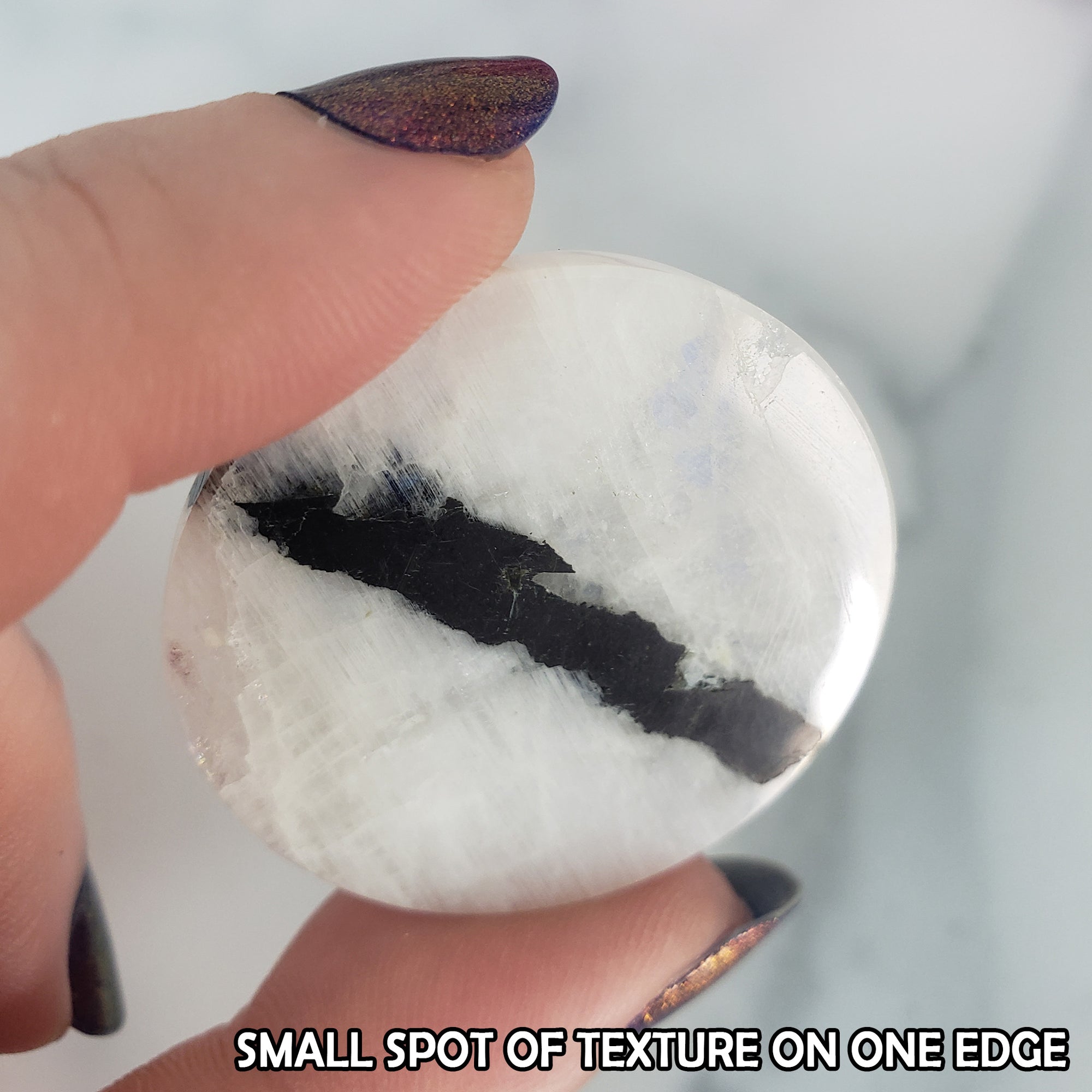 Unique Flashy Rainbow Moonstone Crystal Palm Stone Natural High Quality AAA Grade Gemstone | Balance - 4