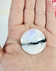 Unique Flashy Rainbow Moonstone Crystal Palm Stone Natural High Quality AAA Grade Gemstone | Balance - 1