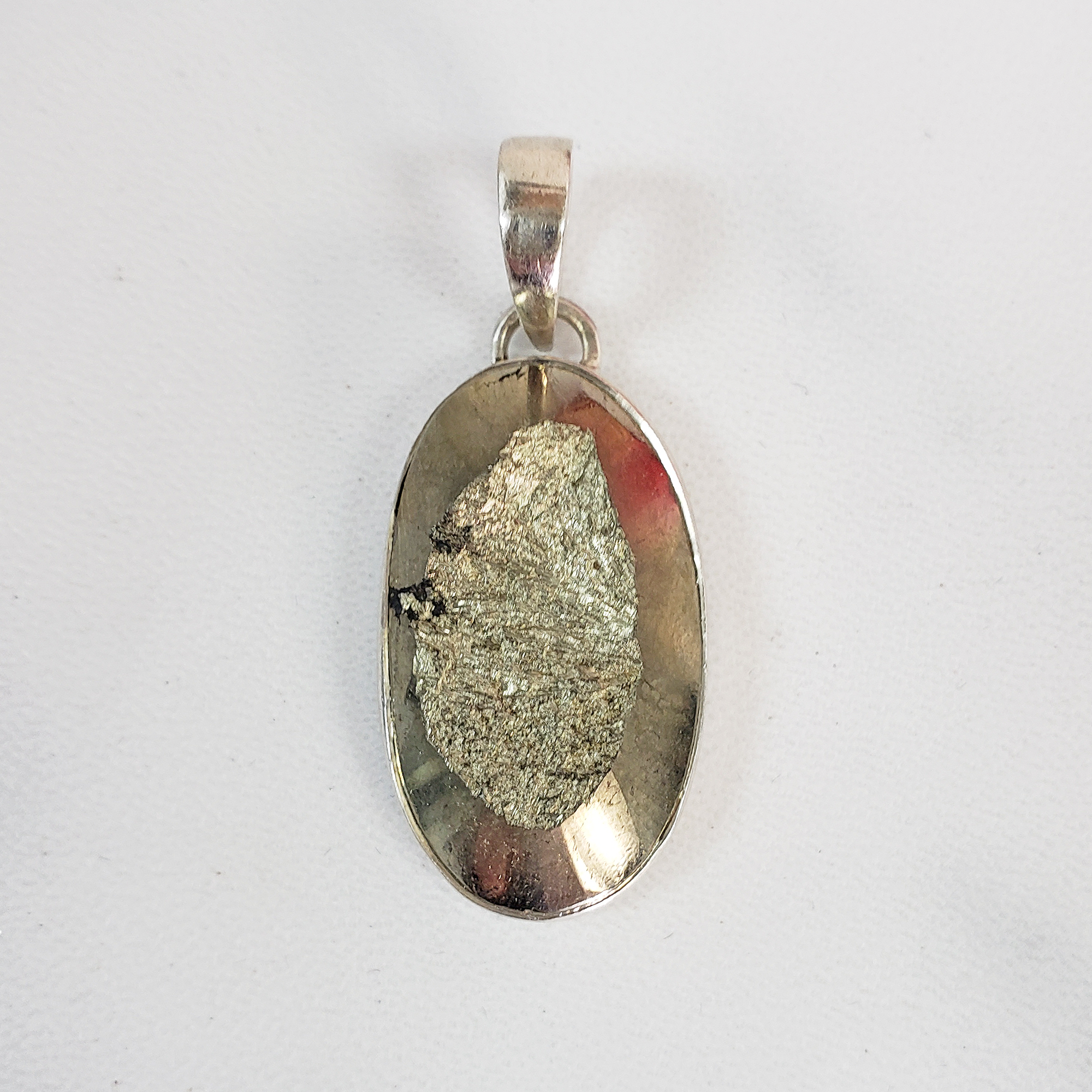 Unique Pyrite Crystal Natural Gemstone 925 Sterling Silver Pendant - Barclay - 3