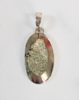 Unique Pyrite Crystal Natural Gemstone 925 Sterling Silver Pendant - Barclay - 3