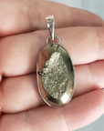 Unique Pyrite Crystal Natural Gemstone 925 Sterling Silver Pendant - Barclay - 1