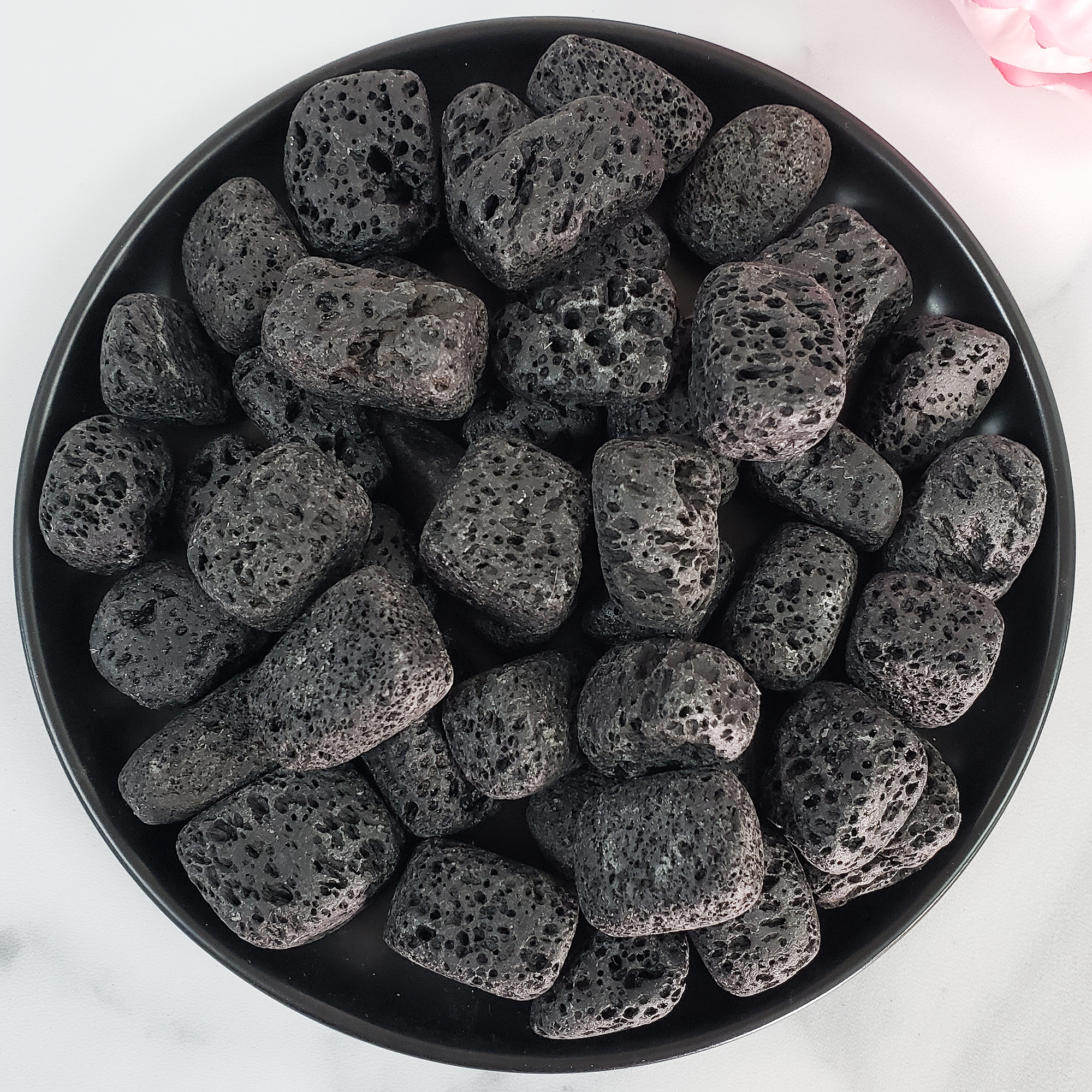 Lava Rock Scoria Black Basalt Natural Gemstone Tumbled Stone