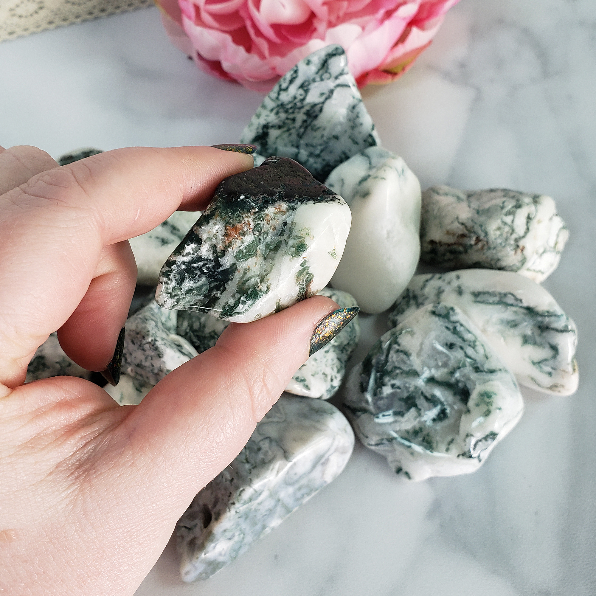 Tree Agate Crystal Natural Gemstone Tumbled Stone | Freeform | Multiple Sizes! - 3