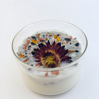 Best Friend - Coconut Soy Wax Handmade Scented Tumbler Candle - Scented with Essential Oils - Decorated with Dried Herbs Crystal Chips Candle Safe Glitter - Everlasting Flower