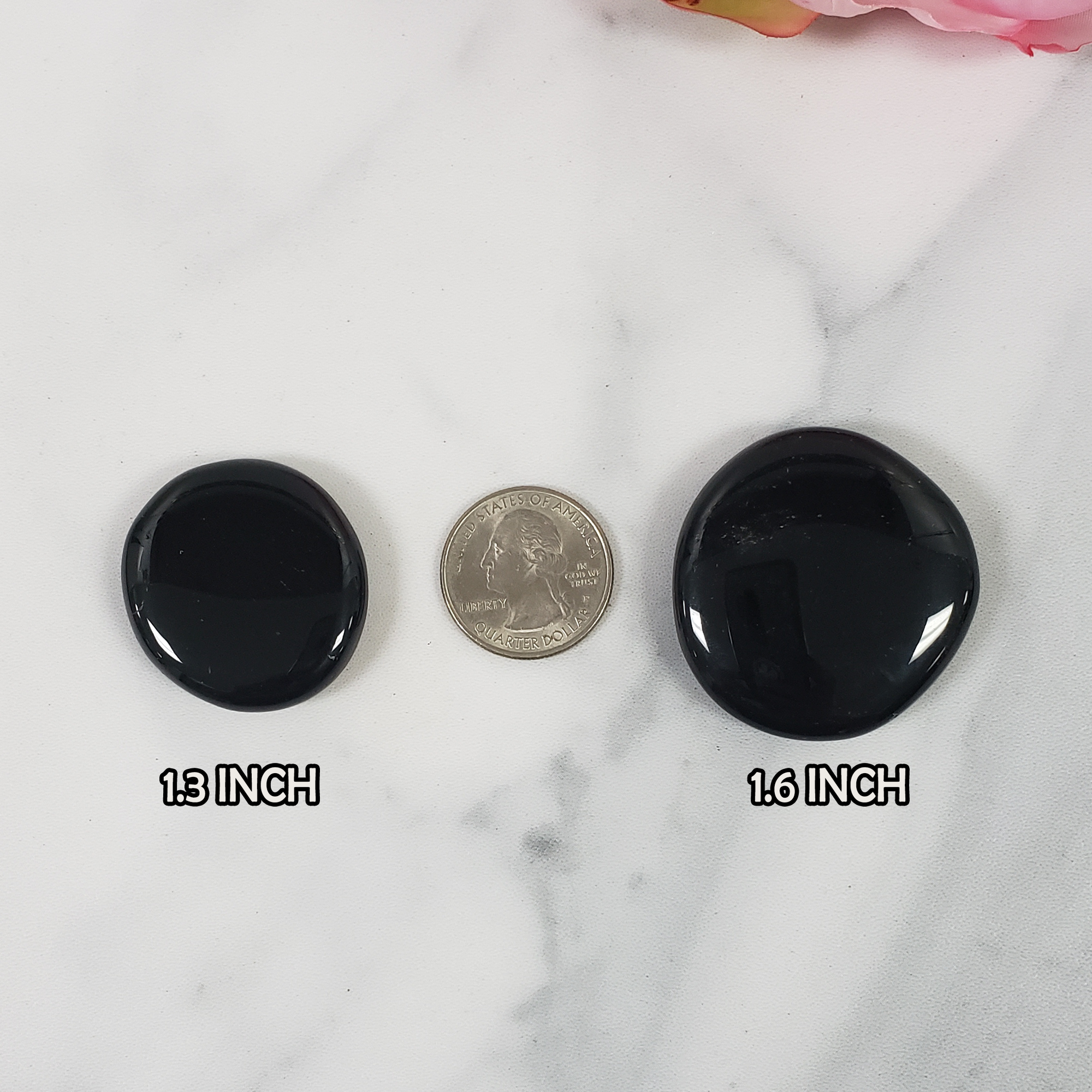 Obsidian Natural Crystal Palm Stone Worry Stone Meditation Tool | Multiple Sizes - 1