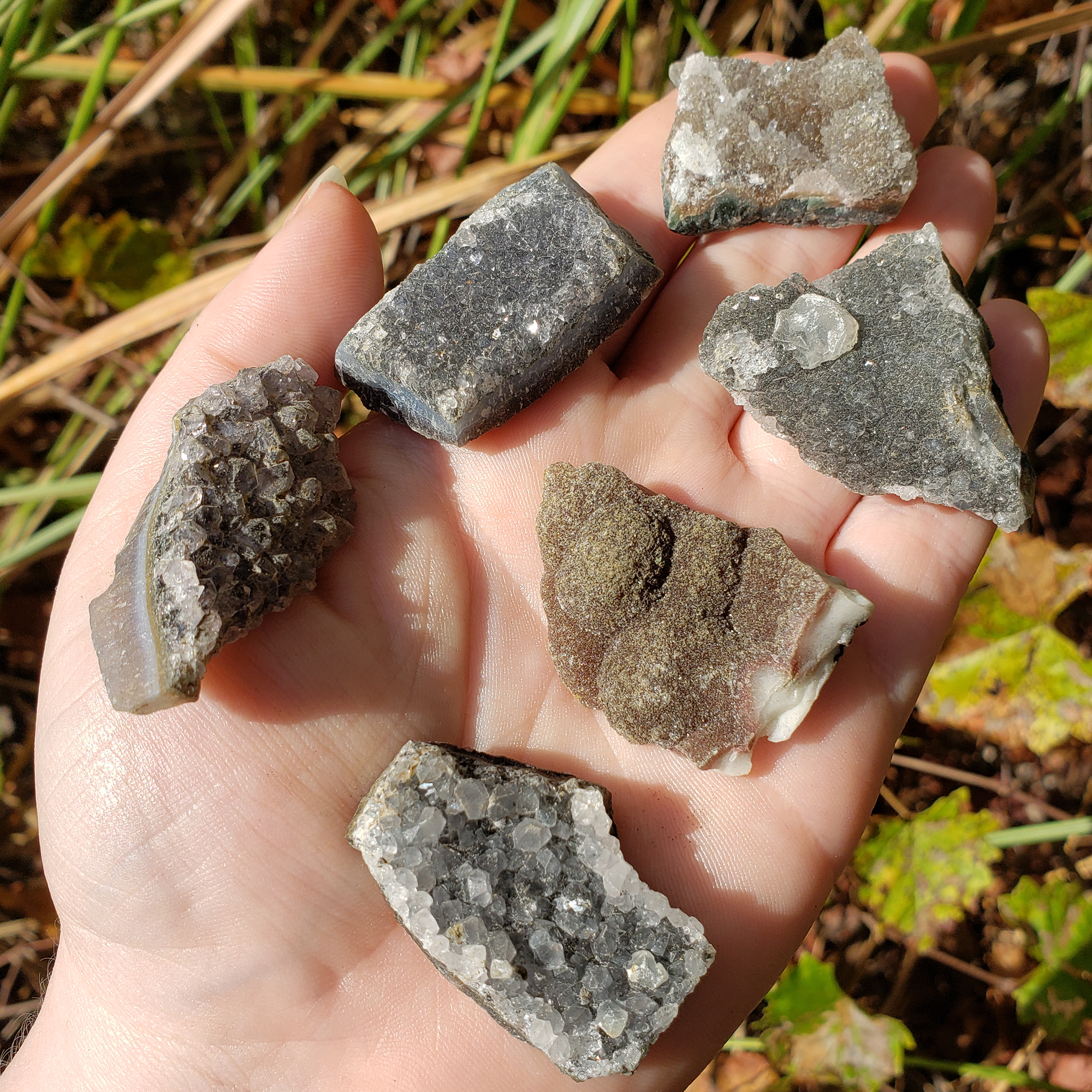 Natural Raw Black Quartz Crystal Clusters - 3 Ounce Bag - In Hand 2