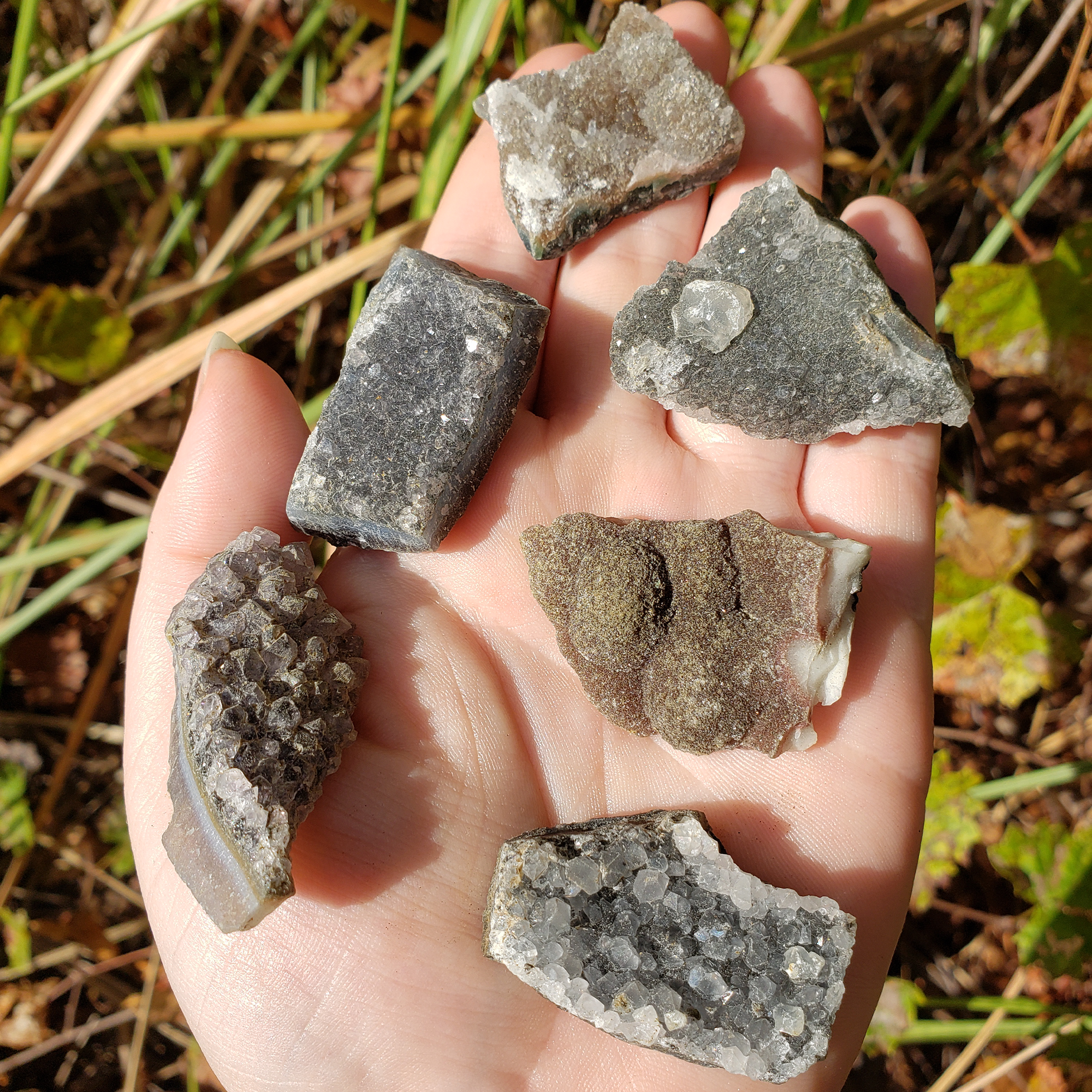 Natural Raw Black Quartz Crystal Clusters - 3 Ounce Bag - In Hand