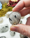 Black Tourmaline Rutilated Quartz Crystal | Tourmalinated Quartz Gemstone Natural Tumbled Stone | One Stone - 9