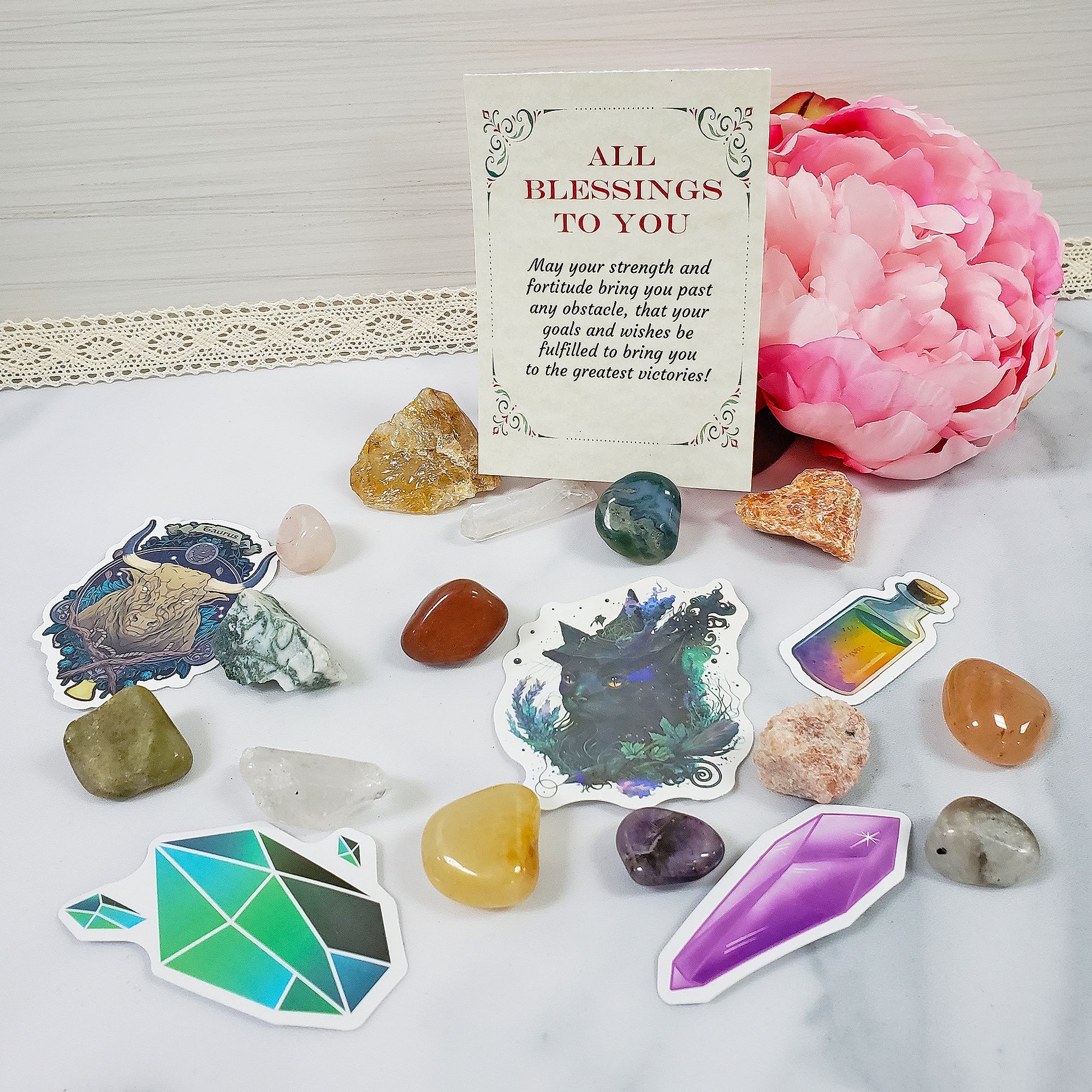 Blessing Treat Bag | Mystery Treat Blind Bag with Crystals, Stickers, &amp; Blessing