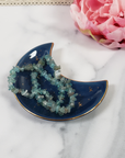 Blue Apatite Stone Natural Crystal Chip Bead Bracelet - In Jewelry Dish