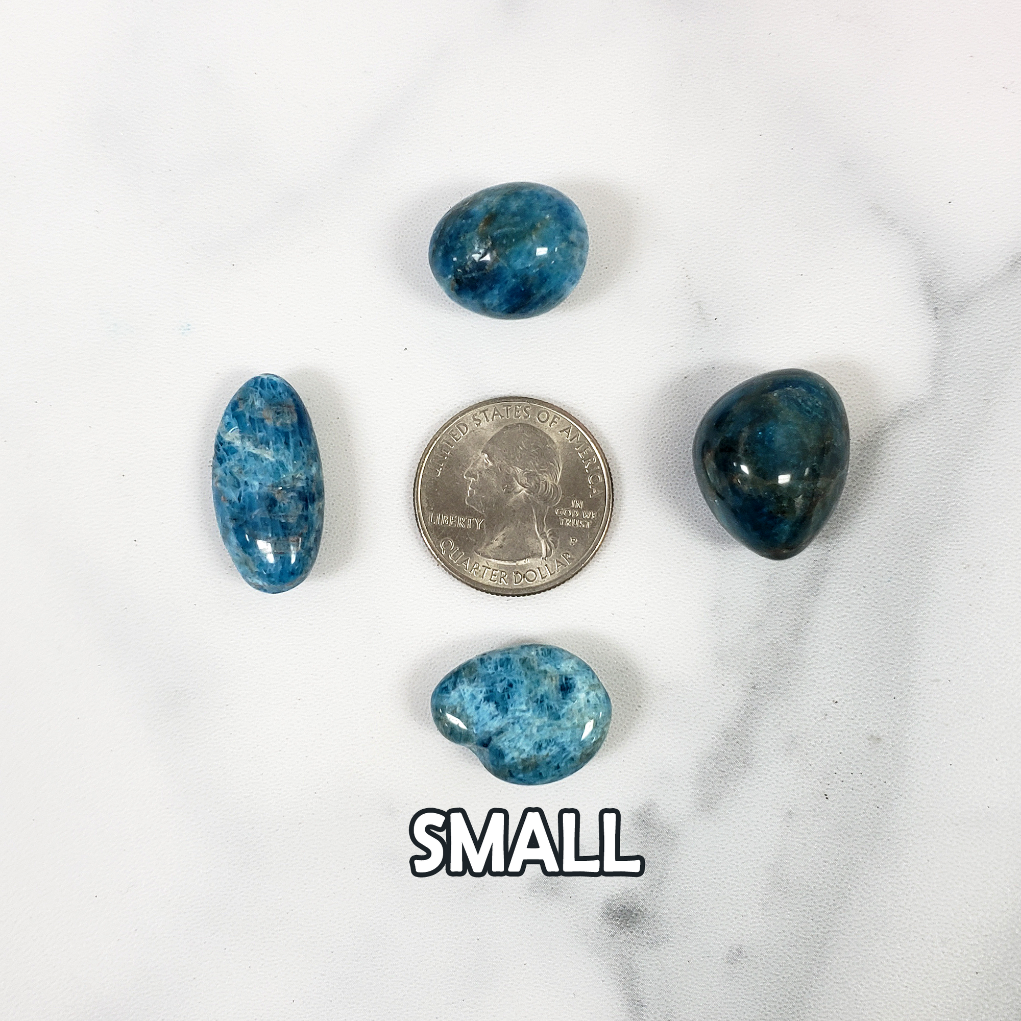 Blue Apatite Crystal Natural Gemstone Tumbled Stone | One Stone | Multiple Sizes! - 3