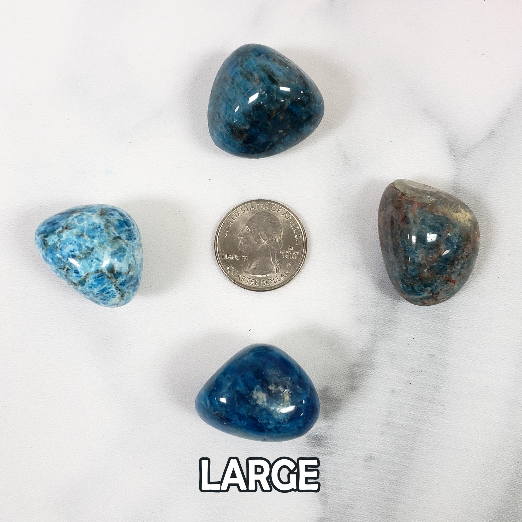 Blue Apatite Crystal Natural Gemstone Tumbled Stone | One Stone | Multiple Sizes! - 4